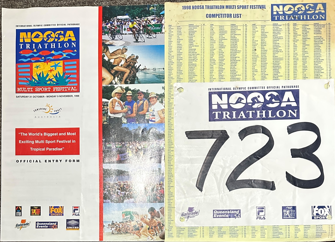 Ron Acutt - Noosa Triathlon 1998 memorabilia